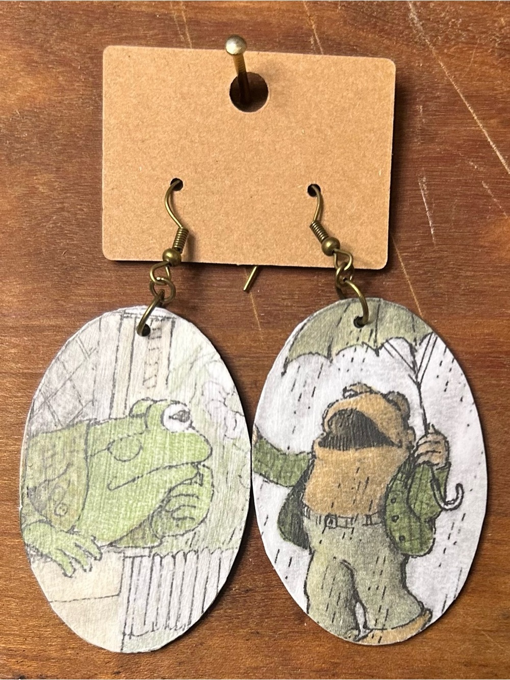 Upcycled Frog and Toad Drop Earrings